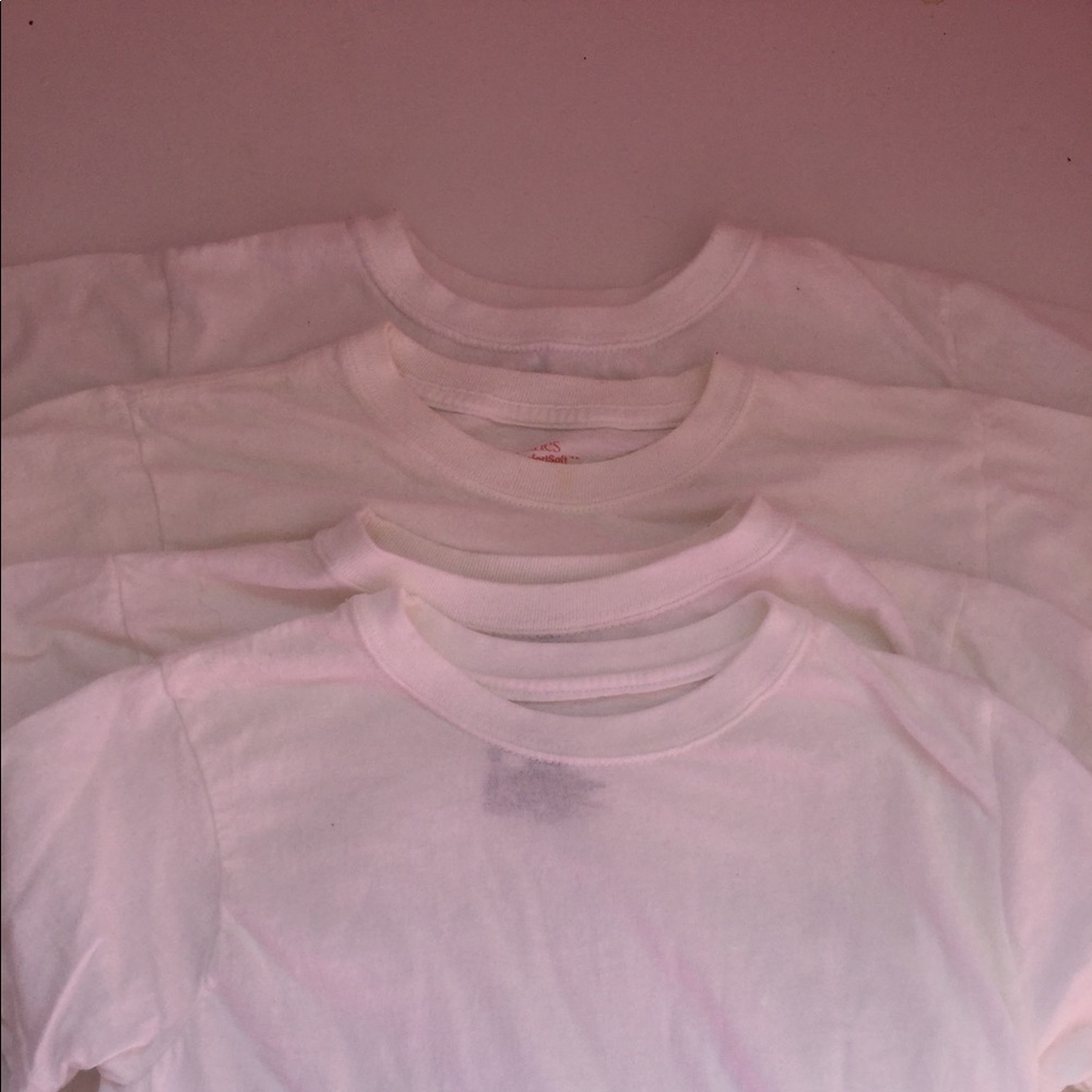 Worn kids medium Hanes short sleeve shirts